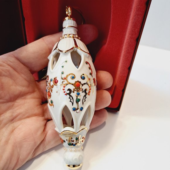 Lenox Inner Glow China Jeweled Teardrop Ornament with Box - Picture 14 of 15